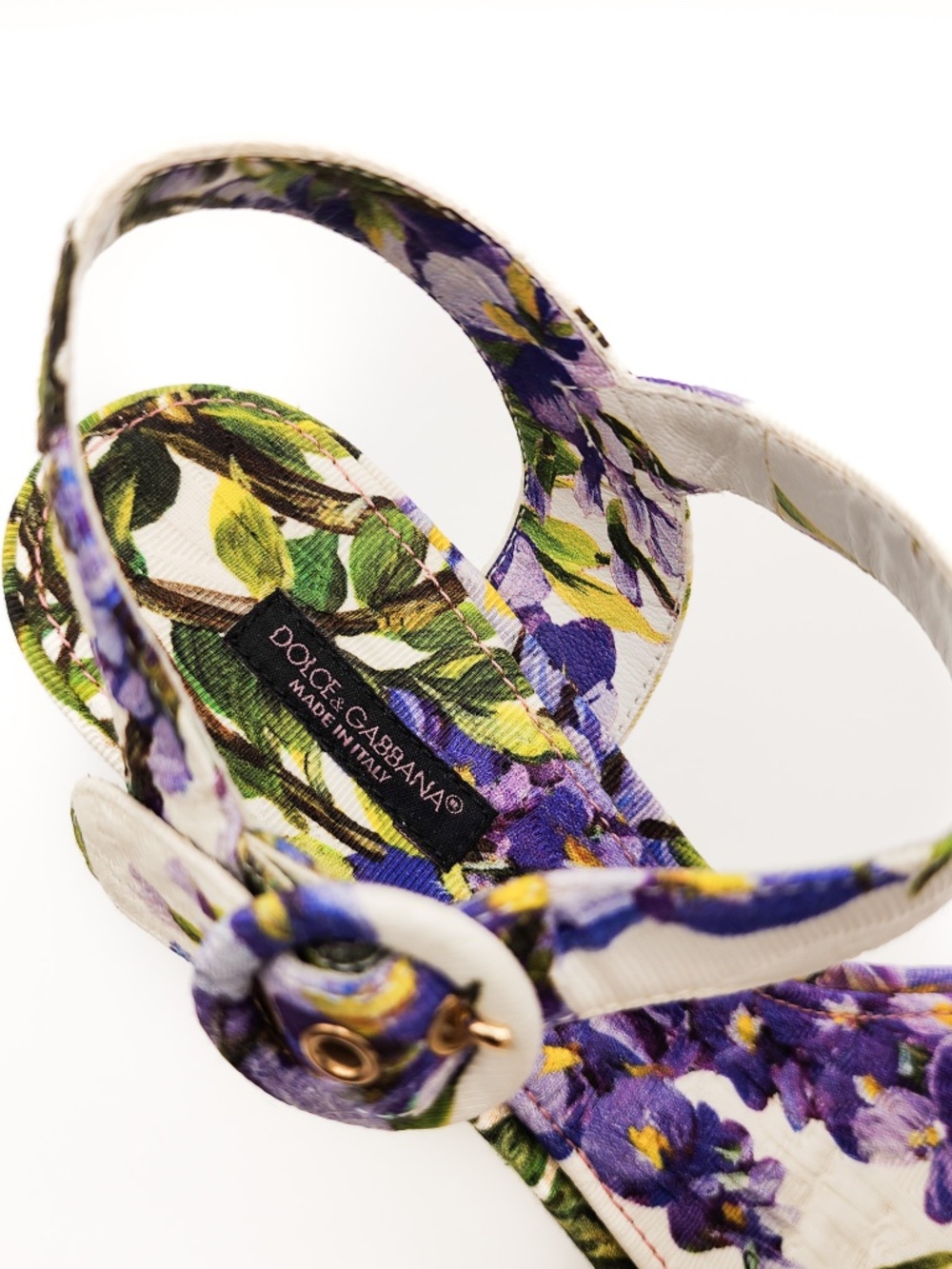 Dolce & Gabanna Jacquard Floral Platform Wedge Sandals EU 37 - Picture 6 of 9